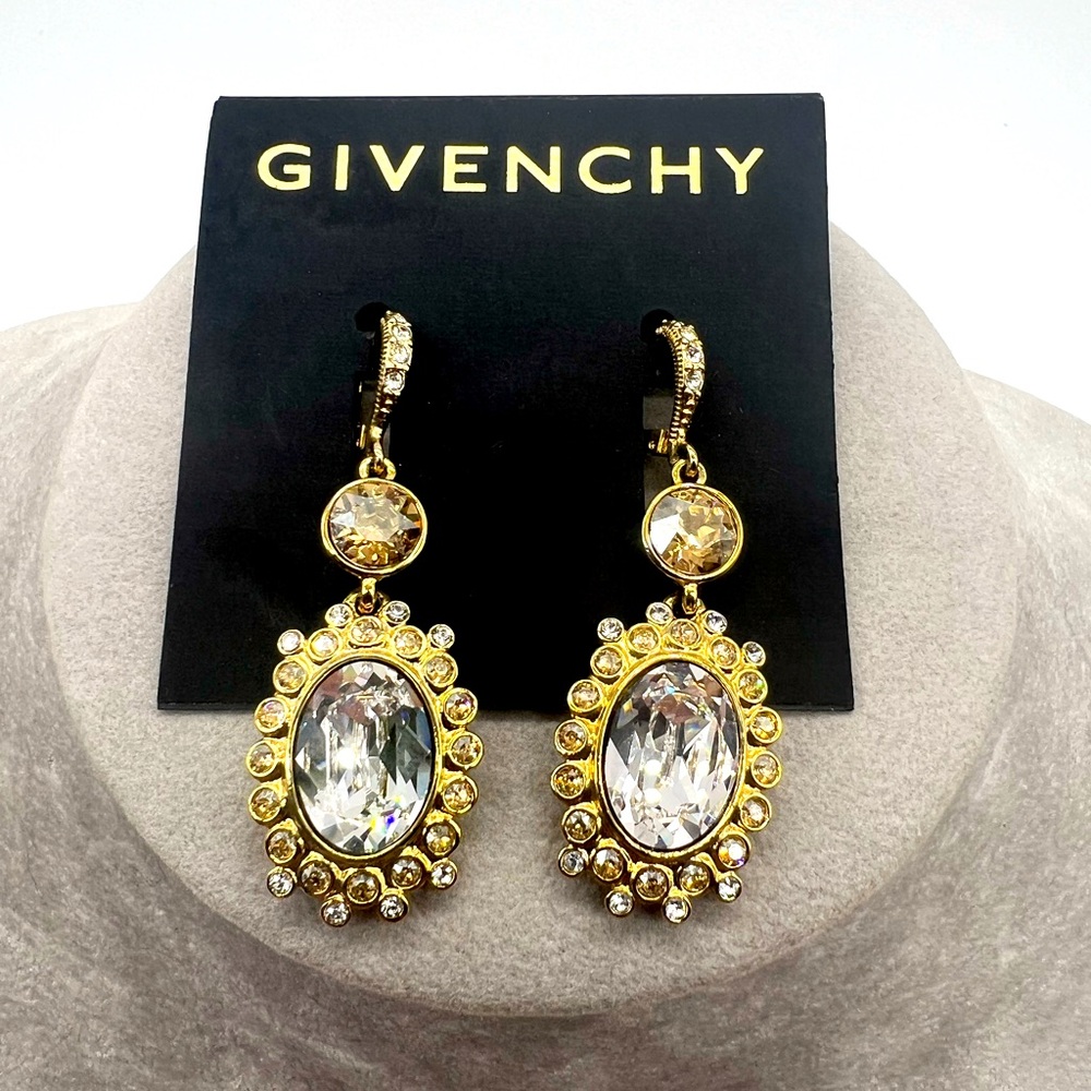 Givenchy Rhinestone drop Earrings for Pierced Ears